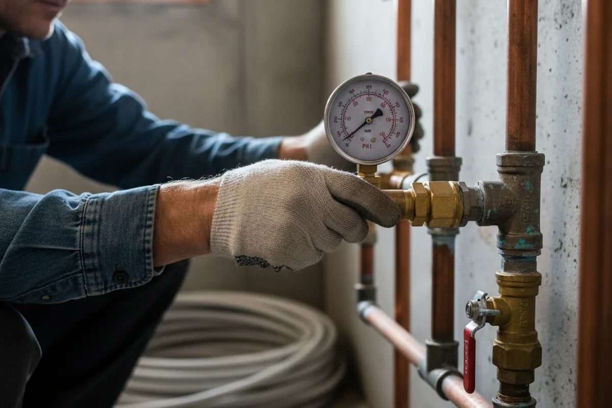 Pressure testing a repaired line during Water Line Repair in La Rose